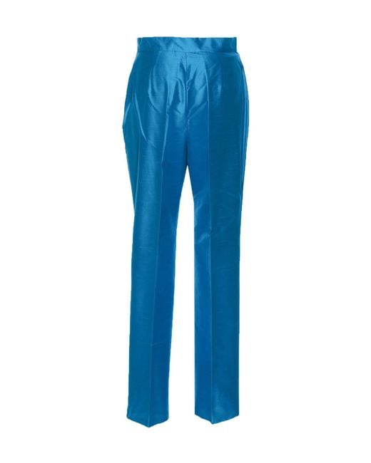 Max Mara Blue Straight Casual Pants