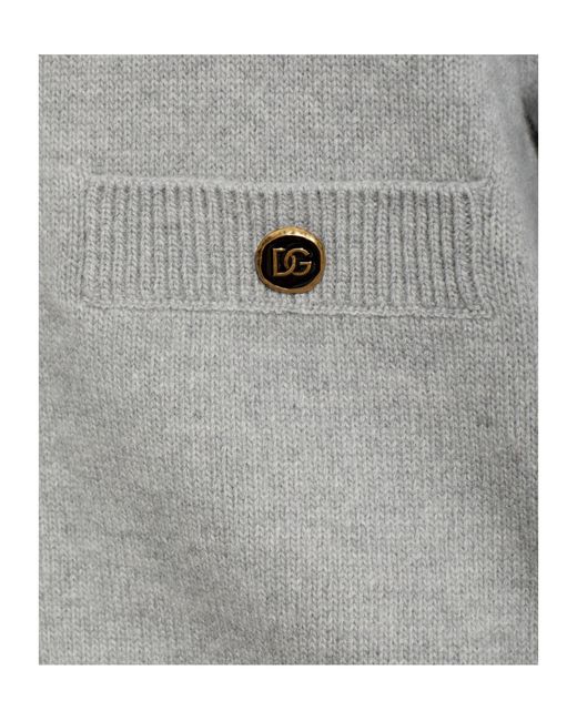 Dolce & Gabbana Gray Long-Sleeve Knit Top