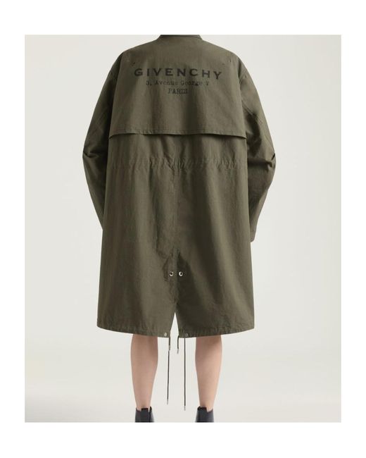 Givenchy Green Oversized Longline Parka