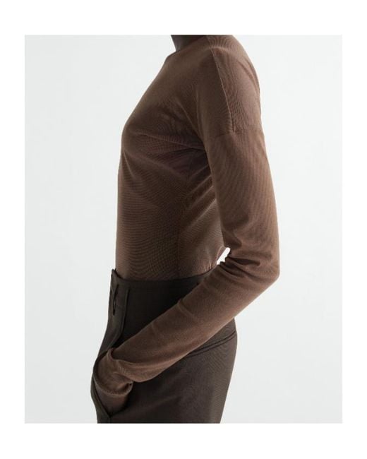 Lemaire Brown Long-Sleeve Ballerina-Style Top