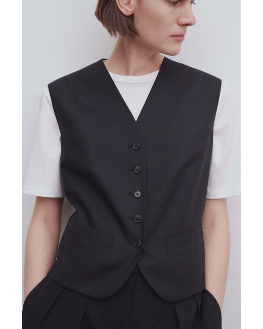 The Row Black Logo Vest