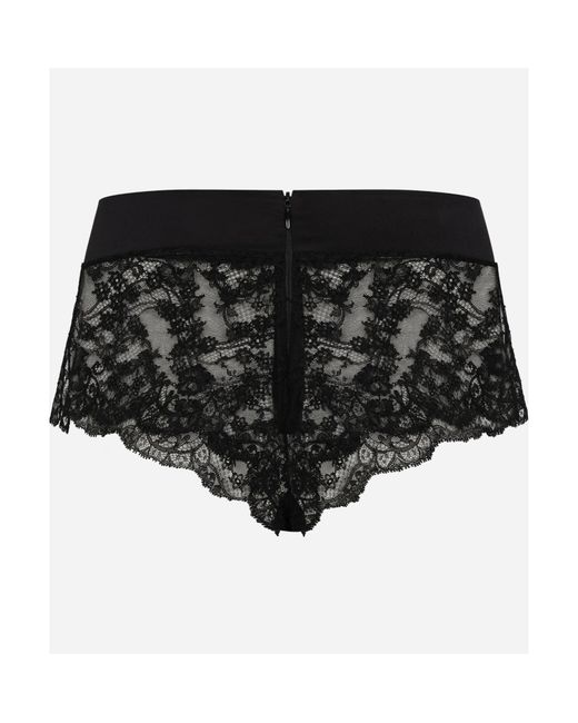Dolce & Gabbana Black Floral-Lace Briefs