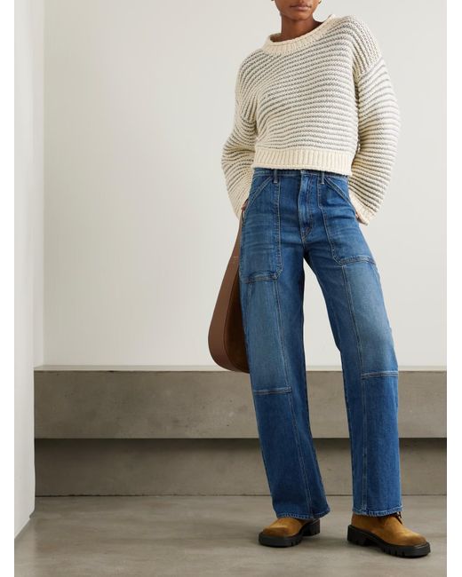 Mother White Striped Sweater