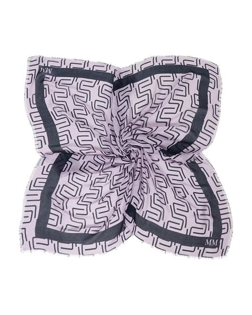 Max Mara Purple Patterned Scarf