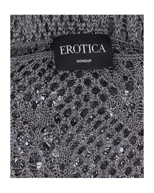 Dondup Gray Erotica Crochet Distressed Dress