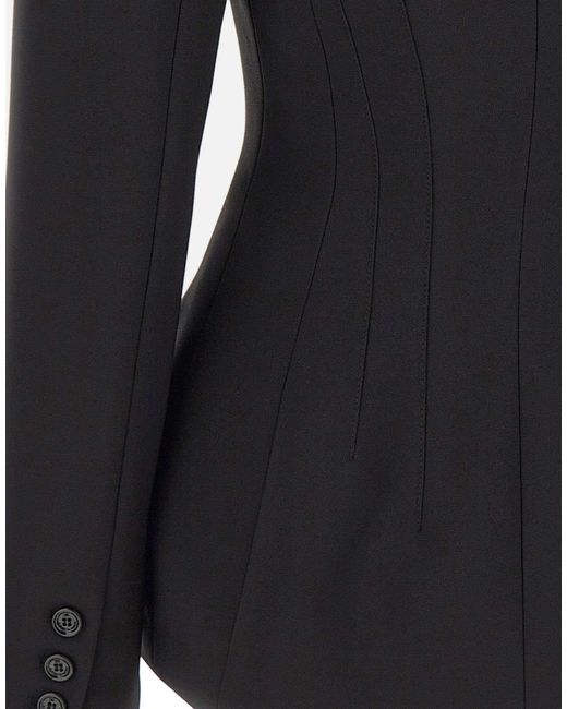 Elisabetta Franchi Black Fitted Double-Breasted Blazer