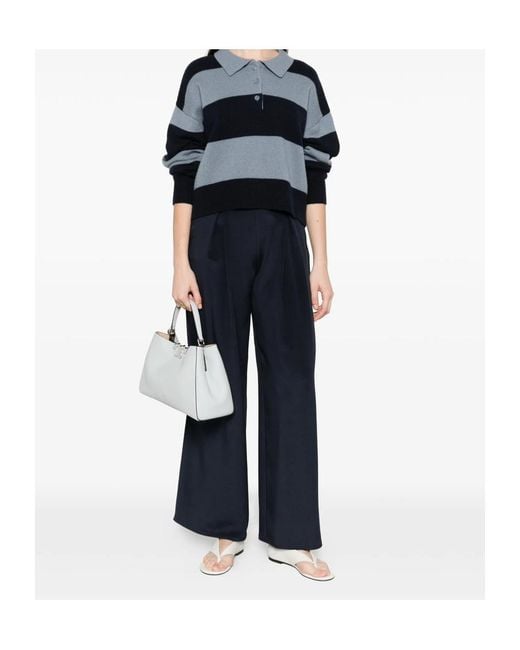 Max Mara Blue Pleated Front Casual Pants