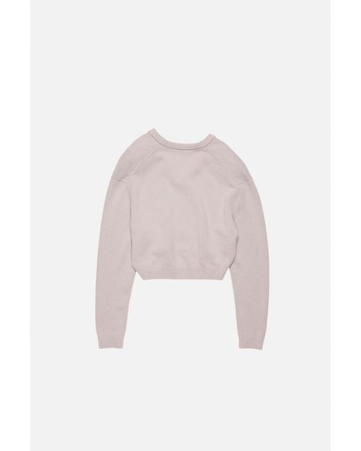 Acne Multicolor Logo Embroidered V-Neck Knitted Jumper