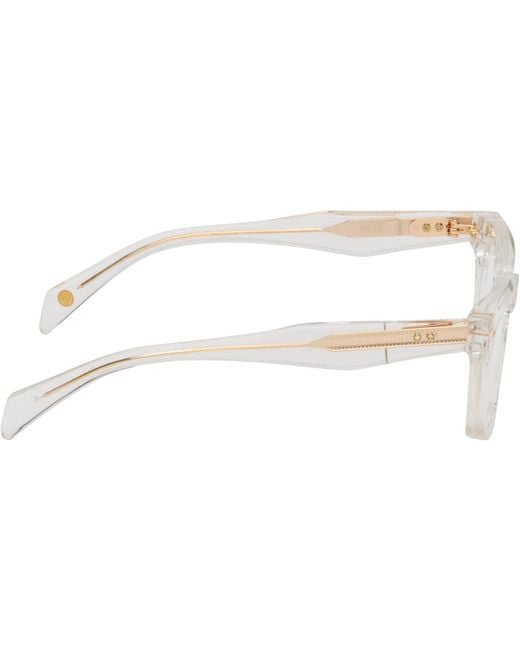 Dita Eyewear White Square Frame Glasses for men
