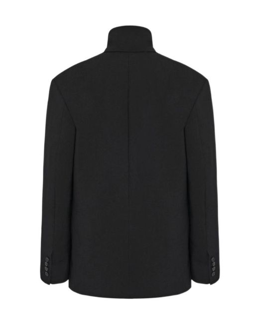 The Row Black Double-Breasted Tuxedo Suit Coat