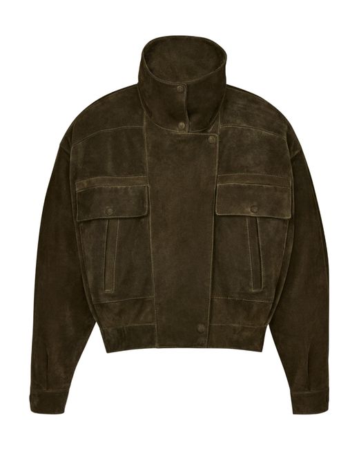Saint Laurent Green Calfskin Cropped Jacket