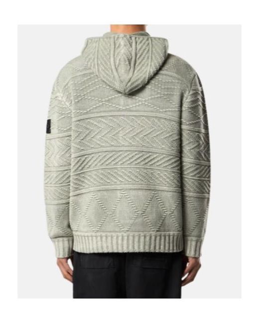Stone Island Gray Oversized-Fit Zip-Up Hooded Jumper for men