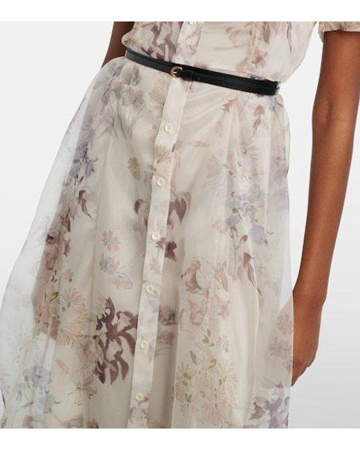 Altuzarra White Kiera Floral Silk Midi Dress