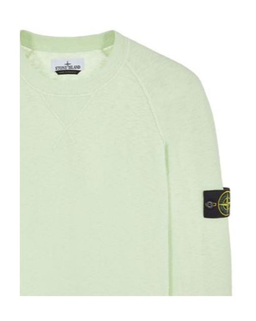 Stone Island Green Compass-Logo Cotton-Blend Jumper for men