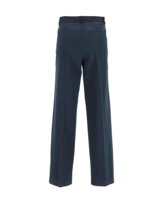 Forte_forte Blue Belted Twill Chino Pants