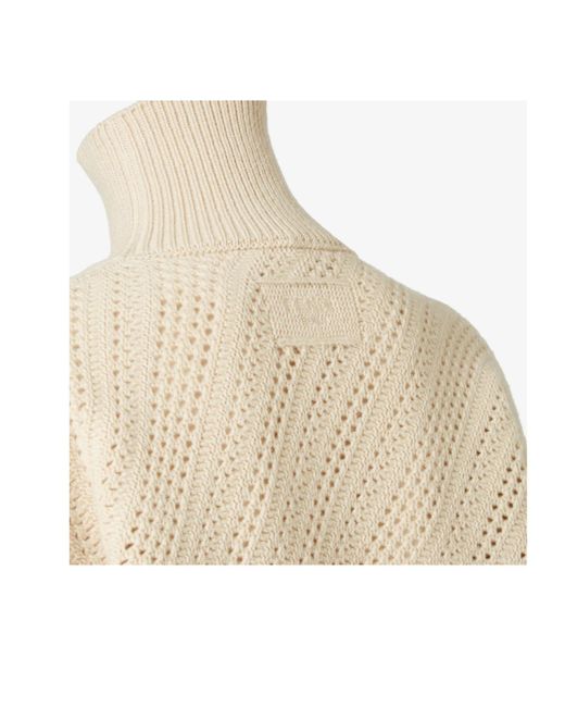 Fendi Natural Open Polka Dot Honeycomb-Effect Jumper