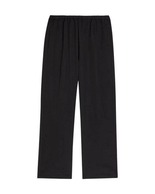 Rohe Black Cropped Wide-Leg Trousers