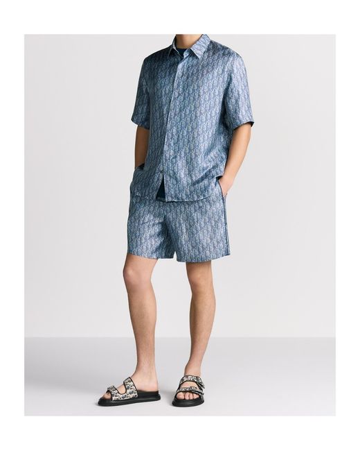 Dior Blue Oblique Shorts for men