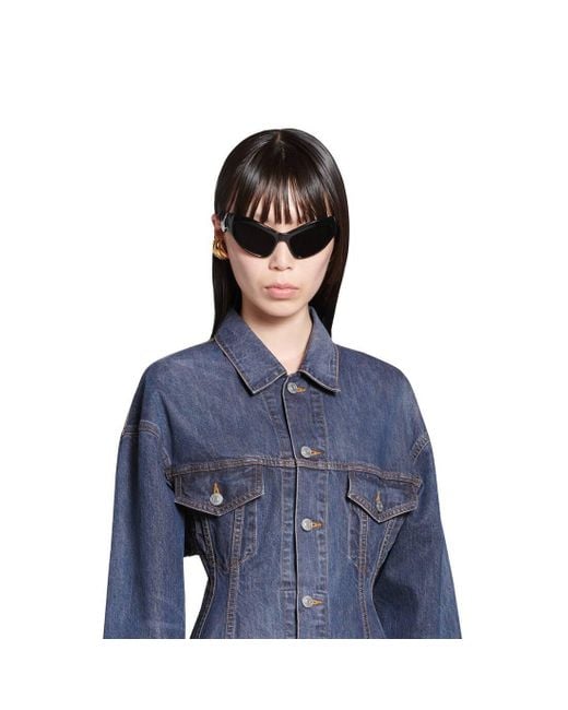 Balenciaga Blue Collared Button-Up Denim Jacket