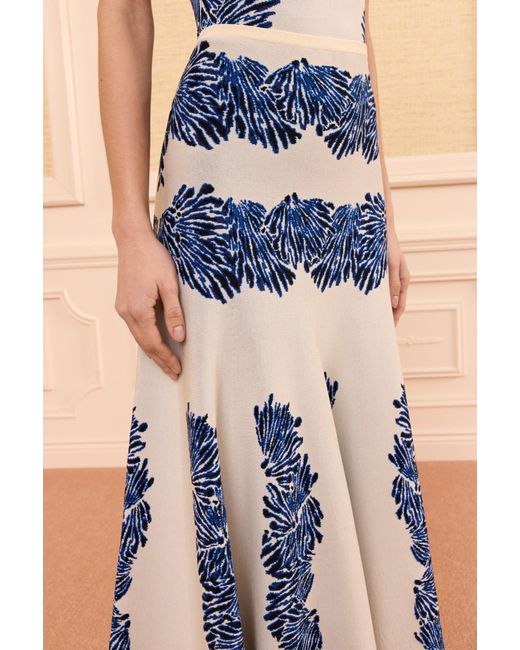 Ulla Johnson Blue Alessia Knit Jacquard Skirt