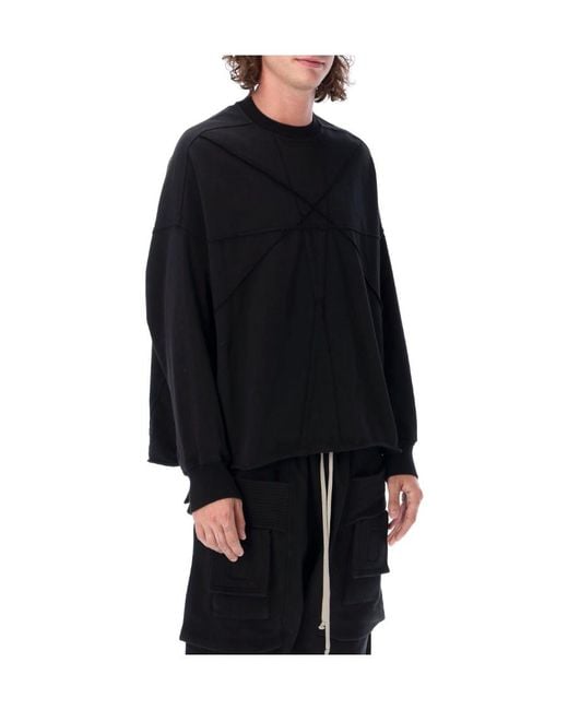 Rick Owens Black Drkshdw Stitch-Detail Sweatshirt for men