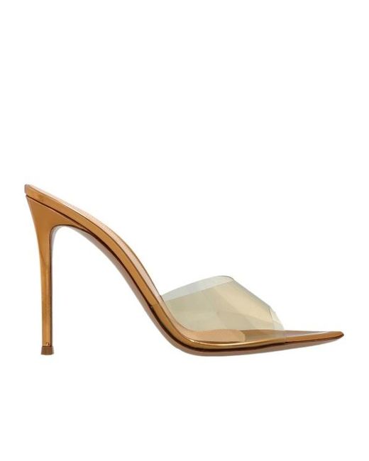Gianvito Rossi White 120Mm Elle Metallic Pointed-Toe Sandals