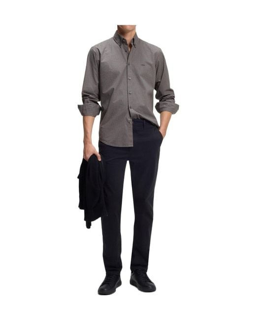 Boss Gray Button-Down Shirt for men