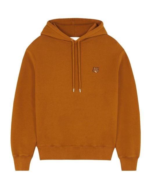 Maison Kitsuné Brown Fox-Appliqué Cotton Hoodie