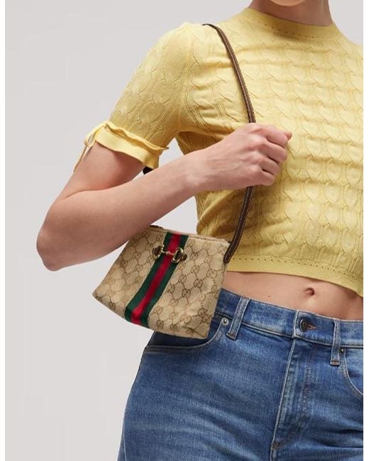 Gucci Multicolor Horsebit Web Small Shoulder Bag