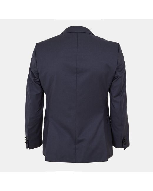 Boss Blue Single-Breasted Tuxedo Blazer for men