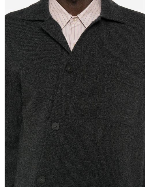 Jacquemus Black Collared Asymmetric Button-Up Jacket for men