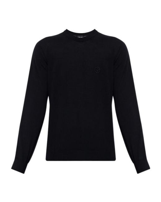 Giorgio Armani Blue Crew-Neck Sweater for men
