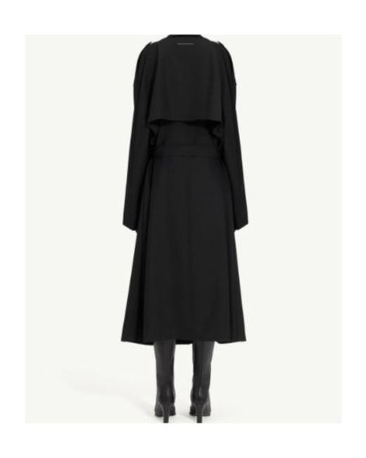 MM6 by Maison Martin Margiela Black Double-Breasted Belted Coat
