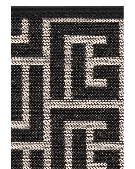 Balmain Black Monogram Chain Card Holder Wallet for men