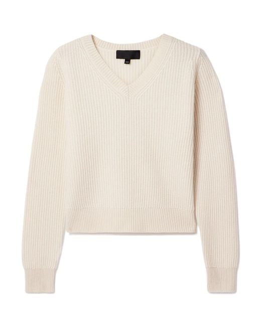 Nili Lotan White Korina Ribbed Sweater