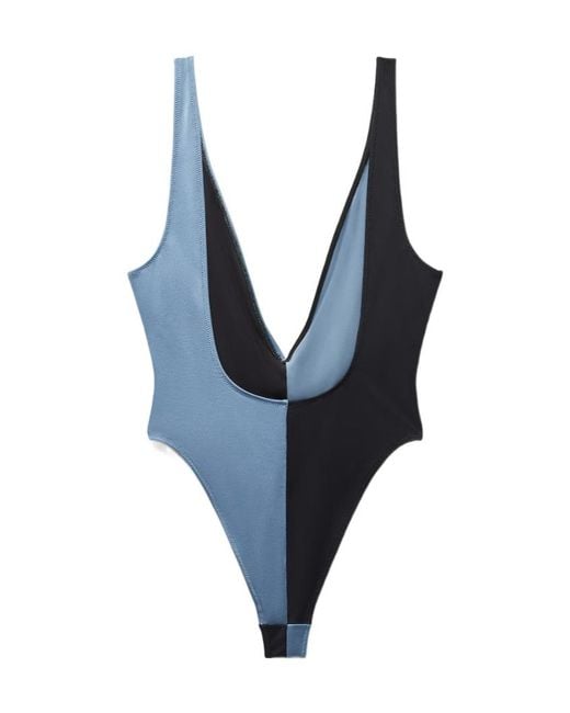 Versace Blue Twist-Detail Swimsuit
