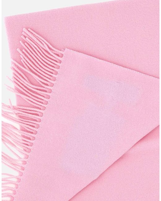 Vivienne Westwood Pink Logo Embroidered Fringed Scarf