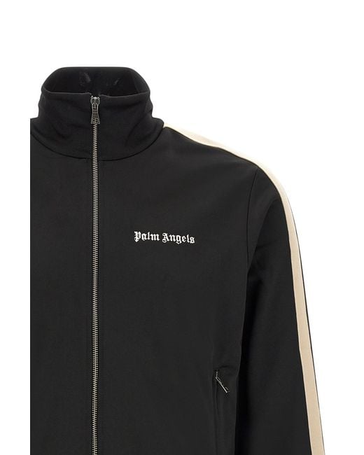 Palm Angels Black Classic Track Banded Sweatshirt for men