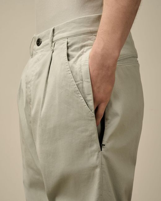 C P Company Gray Sateen Straight-Leg Trousers for men