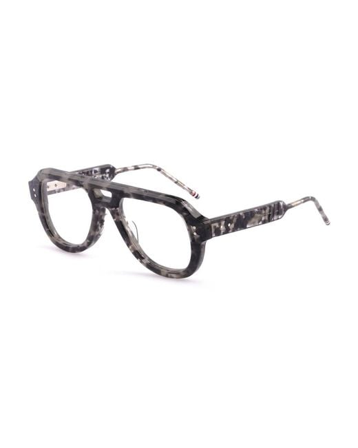 Thom Browne White Eyewear Pilot Frame Glasses for men