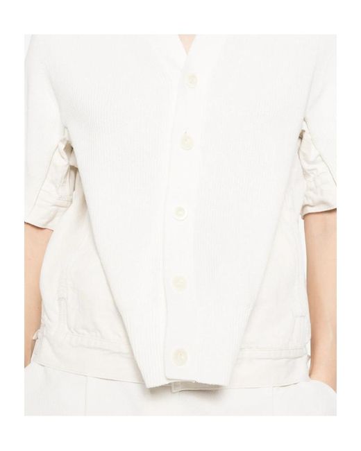 Sacai White Buttoned Cardigan