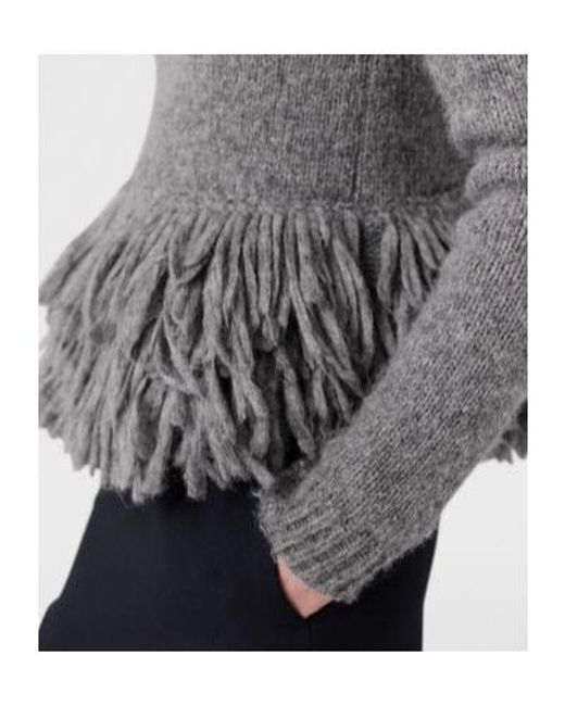Stella McCartney Gray Peplum Detailed Crewneck Jumper