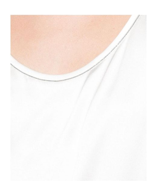 Brunello Cucinelli White Embellished Satin Tank Top