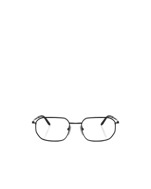 Prada White Eyewear Irregular Frame Glasses for men