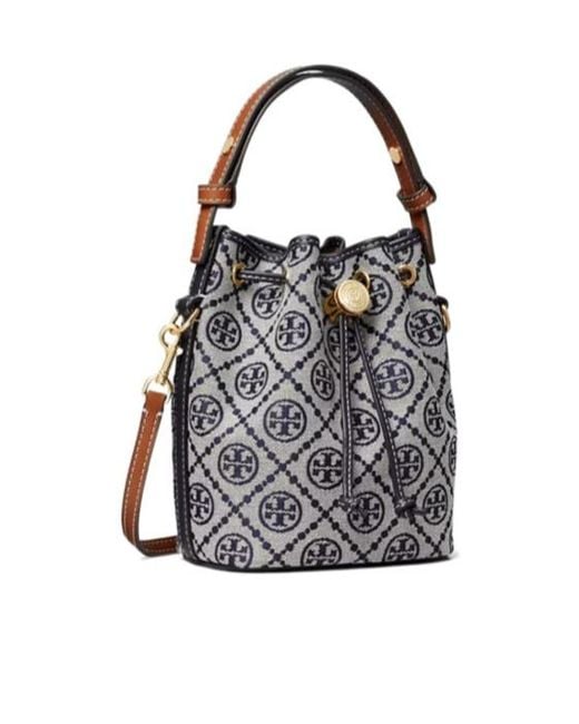 Tory Burch Black T Monogram Mini Bucket Bag