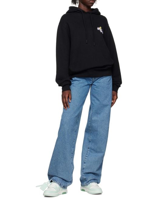 Off-White c/o Virgil Abloh Black Floral Arrows-Print Hoodie