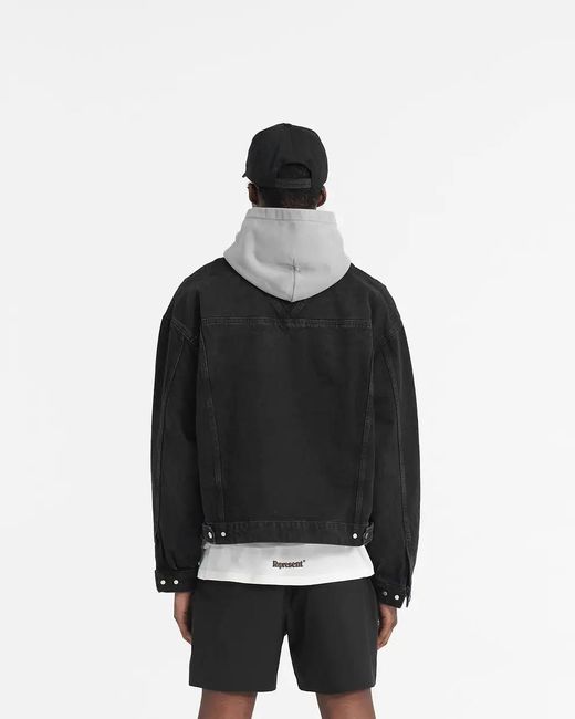 Represent Black R4 Denim Jacket for men