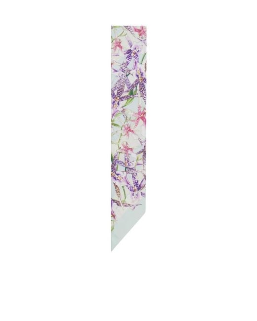 Ferragamo White Gaia Print Silk Bandeau