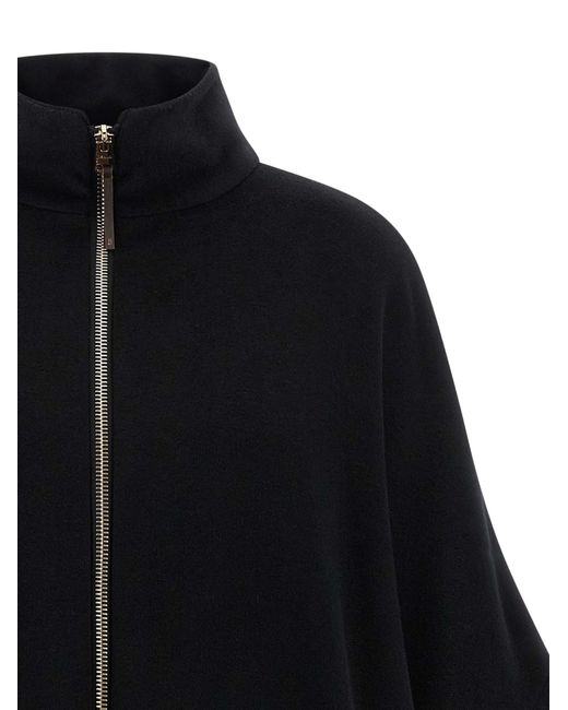 Herno Black High Neck Zipped Coat