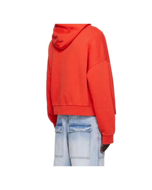 Entire studios Red 510 Gsm Organic Cotton Fleece Hoodie for men